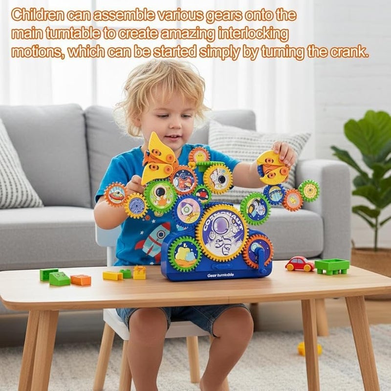 مجموعة مكعبات البناء التعليمية للفضاء STEM مع تروس كهربائية هدية ألعاب - Image 5